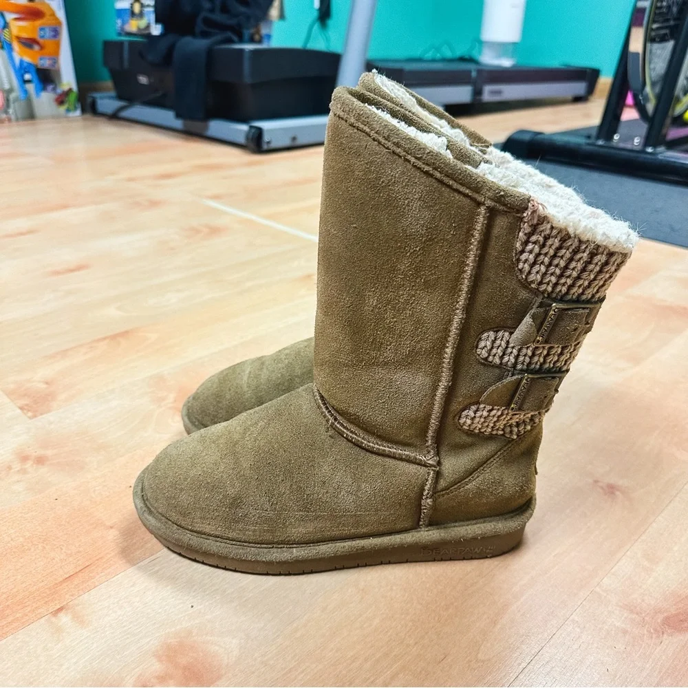 Bearpaw Hickory Boshie Youth Faux Fur Mid-Calf Casual Boots Girls Size 4